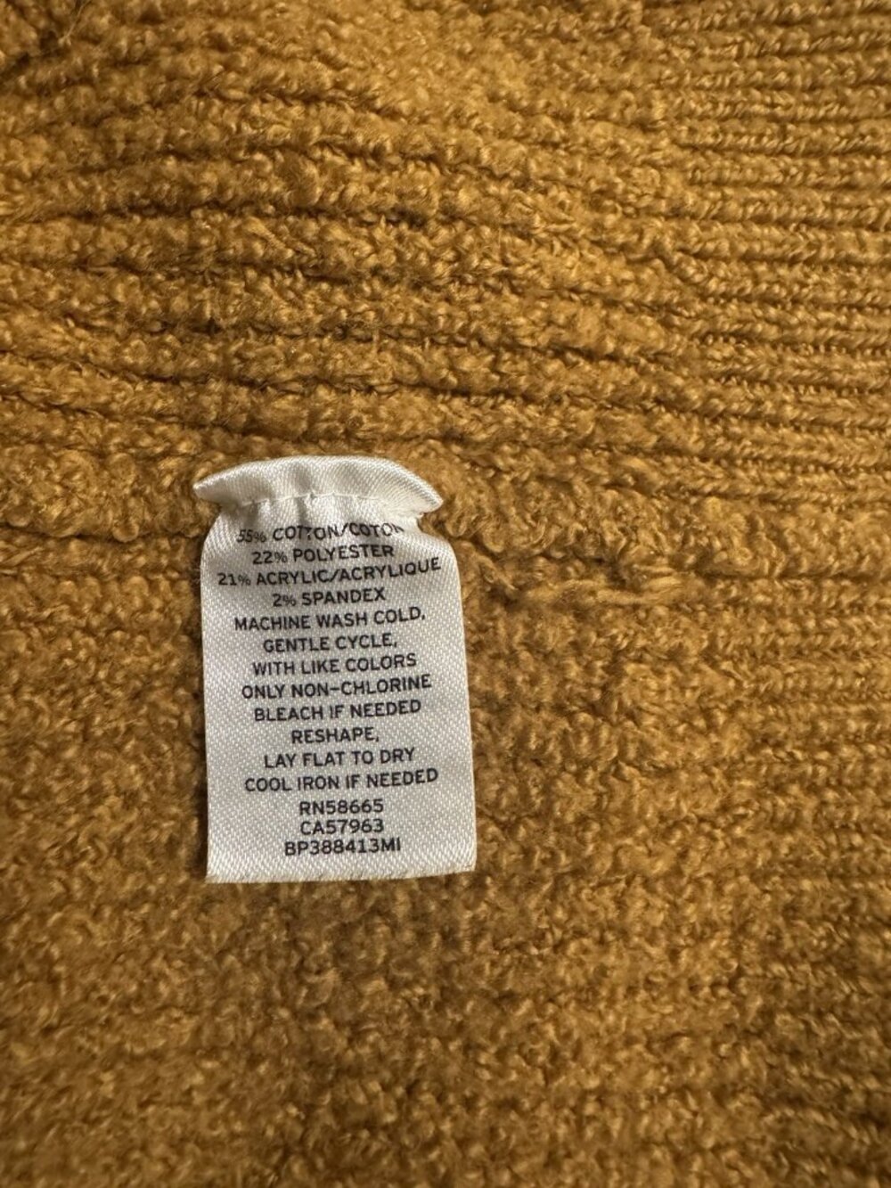 BP Women Turtleneck Ribbed Knit Pullover Sweater Long Sleeve Tan Size Medium pre - Picture 4 of 5
